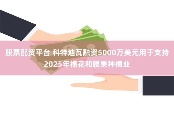 股票配资平台 科特迪瓦融资5000万美元用于支持2025年棉花和腰果种植业