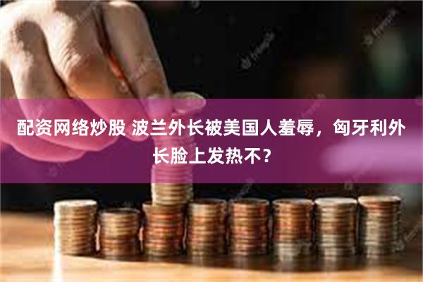 配资网络炒股 波兰外长被美国人羞辱，匈牙利外长脸上发热不？